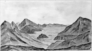 Douglas, Charles Edward, 1840-1916 :Big Bay fr[om] 4000 ft up. [1870-1900].
