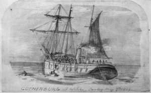 Richmond, Christopher William, 1821-1895 :Gothenburg off Hokitika. Sunday, May 9th 1869.