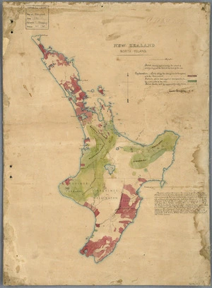 North Island ... sketch showing approximately the extent of white territory, and the districts which have fed the war ... / [by] Charles Heaphy.