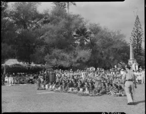 On Mangaia, Cook Islands, during a performance for the visiting Governor General - Photograph taken by E P Christensen