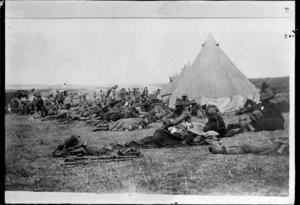 World War I troops in camp