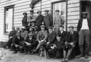 Group of men on the Chatham Islands