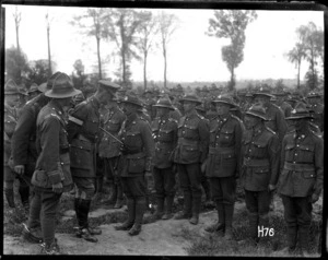 General Godley reviews New Zealand troops after the Battle of Messines