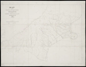 Map of Province of Canterbury, New Zealand : presented with Lake's New Zealand almanack, 1874.