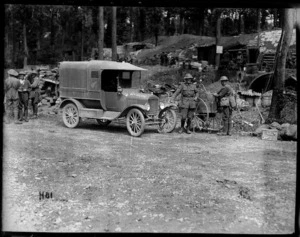 The official photographer's car in Ploegsteert Wood, World War I