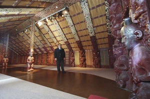 Walter Waipara in the meeting house Te Hau Ki Turanga - Photograph taken by Phil Reid