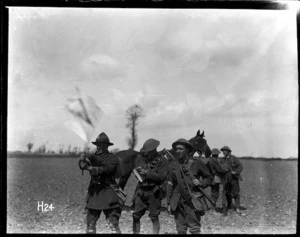 Hand-signalling by New Zealand troops