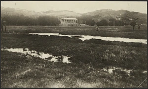 Creator unknown : Photograph of the Miramar tennis courts, Wellington