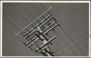 Power line cables; location unidentified - Photograph taken by E P Christensen