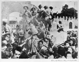 New Zealanders entering Florence, Italy, during World War II