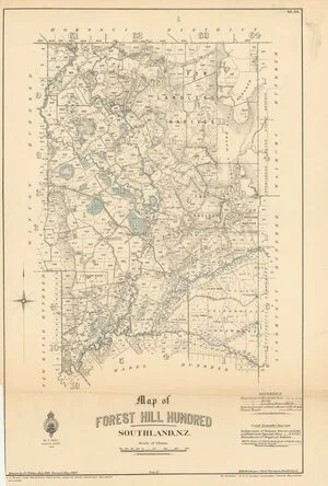Map of Forest Hill Hundred, Southland, N.Z. [electronic resource] / drawn by J.C. Potter, July 1910.