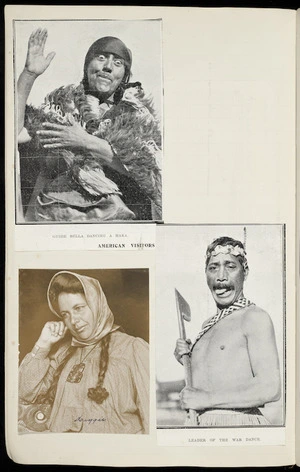 Page from scrapbook with photographic portraits