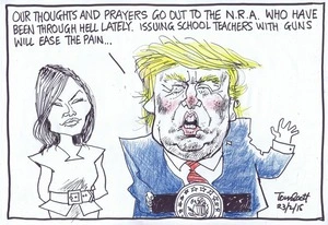 "Our thoughts and prayers go out to the NRA who have been through hell lately"