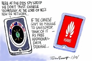 "Here at the Five Eyes spy group we don't trust Chinese technology at the core of NZ's new 5G network"