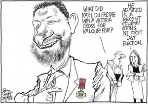 "What did Karl Du Fresne win a Victoria Cross for valour for?"
