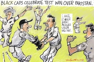 Black Caps celebrate test win over Pakistan