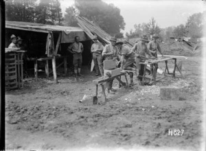 The pioneers of a Wellington Regiment at work on the transport lines