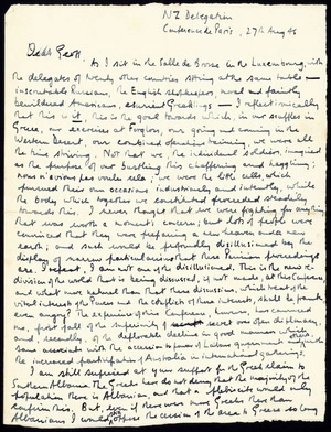 First page of letter from Paddy Costello