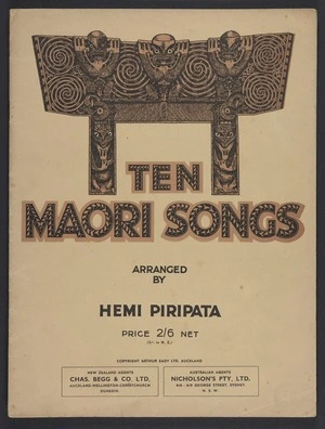 Ten Māori songs / arranged by Hemi Piripata.