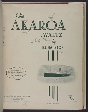 The Akaroa waltz / by H.L. Harston.