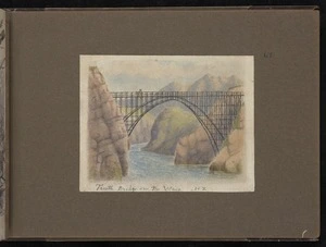 Hurt, Theodore Octavius fl 1860-1871 :Trestle bridge over the Waio [sic], N.Z. [1861-1871].