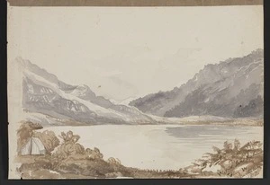 Hurt, Theodore Octavius fl 1860-1871 :W[est] end Lake Katrine, looking W[est], Canterbury N.Z. [1861-1871].