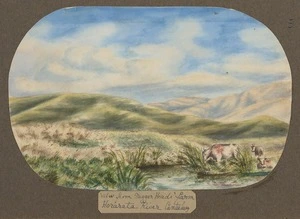 Hurt, Theodore Octavius fl 1860-1871 :View from Nigger Heads' farm, Hororata River, Canterbury. [1861-1871].