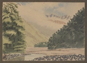 Hurt, Theodore Octavius fl 1860-1871 :The Bealy River, Canterbury, N.Z. [Between 1865 and 1871].