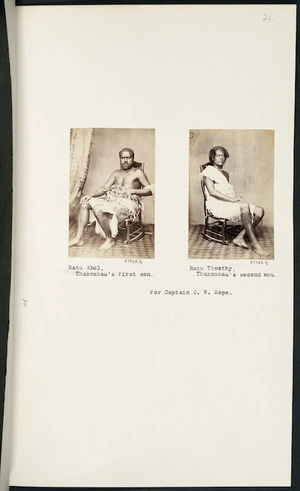 Photographs of Ratu Abel Thakombau and Ratu Timothy Thakombau