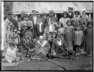 Unidentified Maori group - Photograph taken by William Henry Thomas Partington