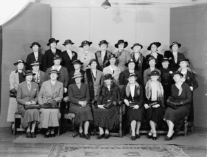 Group portrait taken at the first conference of New Zealand hospital matrons, Wellington Hospital