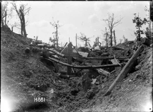 German underground system destroyed by New Zealand artillery in World War I, Gommecourt