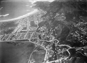 Aerial view over Lyall Bay, Kilbirnie, and Evans Bay, Wellington