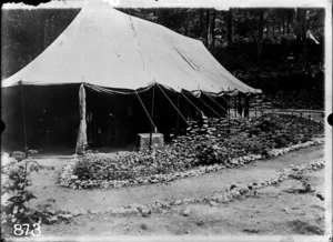 Open air orderly room at the New Zealand Entrenching headquarters, Pas-en-Artois