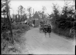 A New Zealand battery advances into the captured village of Achiet Le Petit