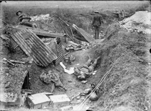 Captured World War I German machine gun position, Grevillers, France