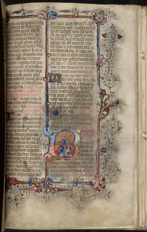 Page from Missale Romanum including an illuminated initial of the Holy Trinity