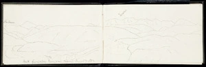 Crawford, James Coutts, 1817-1889 :Hutt from above Mungaroa swamp. March 7 1863.