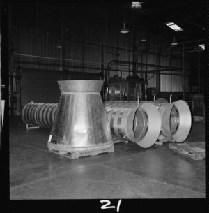 Stainless steel inserts for chimney at Dunlop factory, Upper Hutt