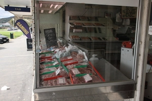 Photographs of butcher shops in the Wellington region