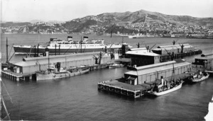 Raine, William Hall, 1892-1955 :Photograph of the outer tee at Queens Wharf, Wellington
