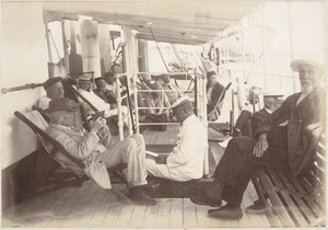 Members of the New Zealand Legislature on the deck of SS `Mapourika'