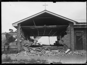 Catholic school, Coronation Street, Port Ahuriri, Napier, damaged during the 1931 Hawke's Bay earthquake