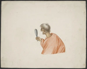 Artist unknown :Tenawa chief of the Ngatiawa, New Zealand [1830-1840s]