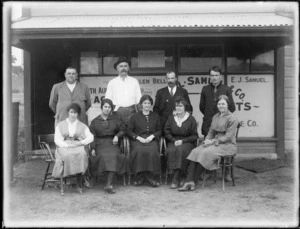 Group photograph of Kaitaia business men and their female colleagues