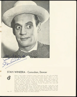 [J C Williamson Theatres Ltd] :Stan Wineera - comedian, dancer [1950]