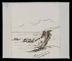[Mantell, Walter Baldock Durrant] 1820-1895 :Rakaia camp looking east. [1848]