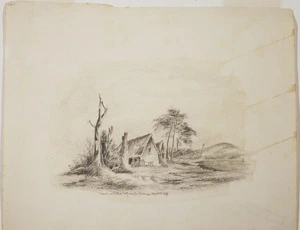 [King, Martha] 1803?-1897 :House [where] we halted halfway to Pororua August 28, 1849