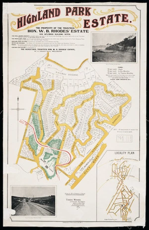 Highland Park Estate : the property of the Trustees [of] Hon. W.B. Rhodes' Estate / T. Ward, surveyor.
