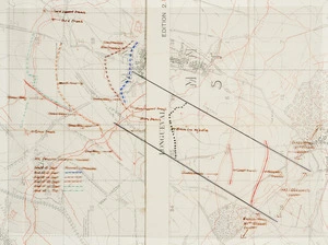 Small, David Robert, 1956- :[Overlay for trench maps to show New Zealand Division positions at different times during 1st Battle of the Somme, 1916]